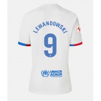 Barcelona Robert Lewandowski #9 Fotballklær Bortedrakt Dame 2023-24 Kortermet